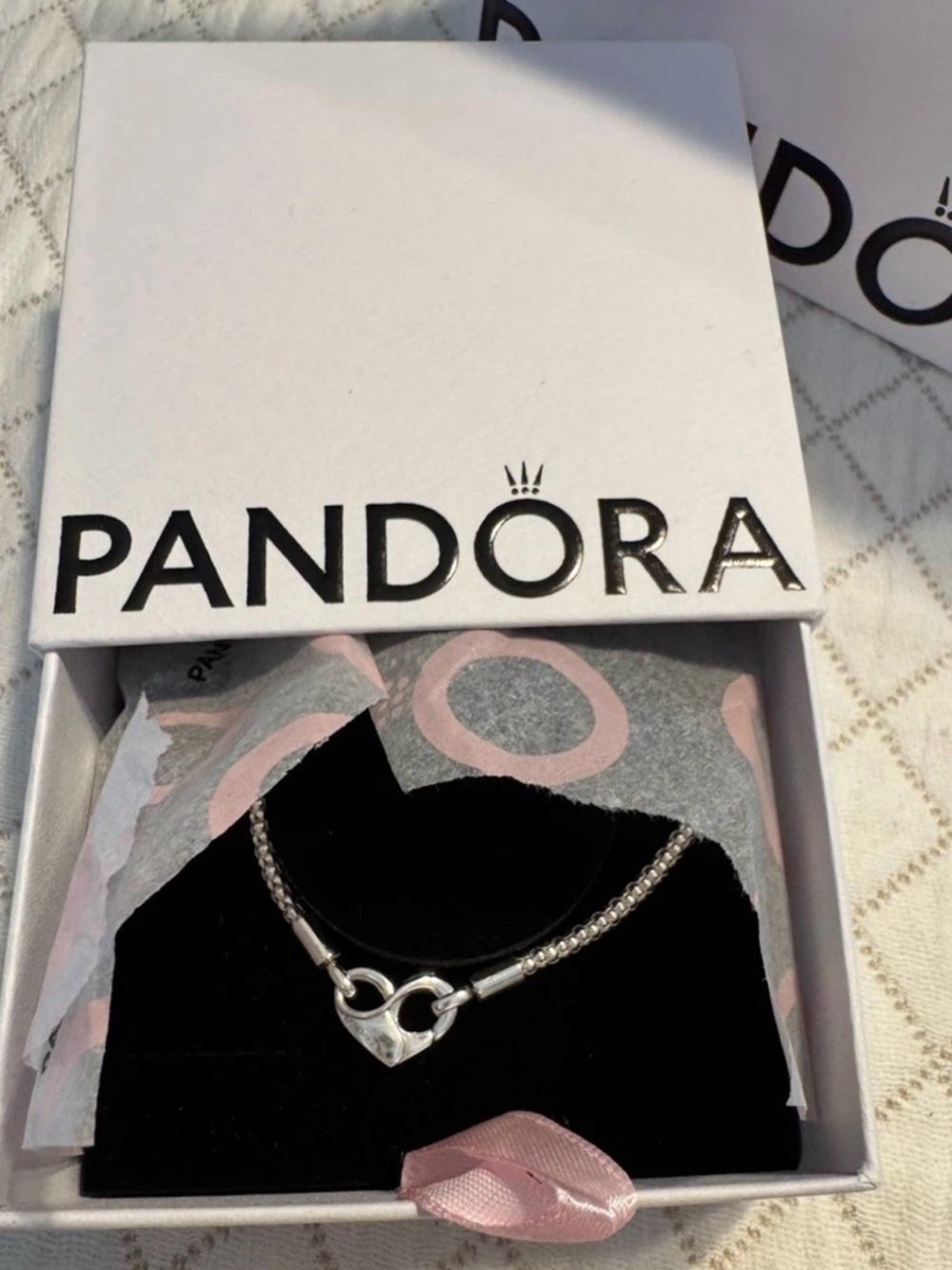 PANDORA Moments Studded Chain Bracelet in Box 925 Silver-NIB